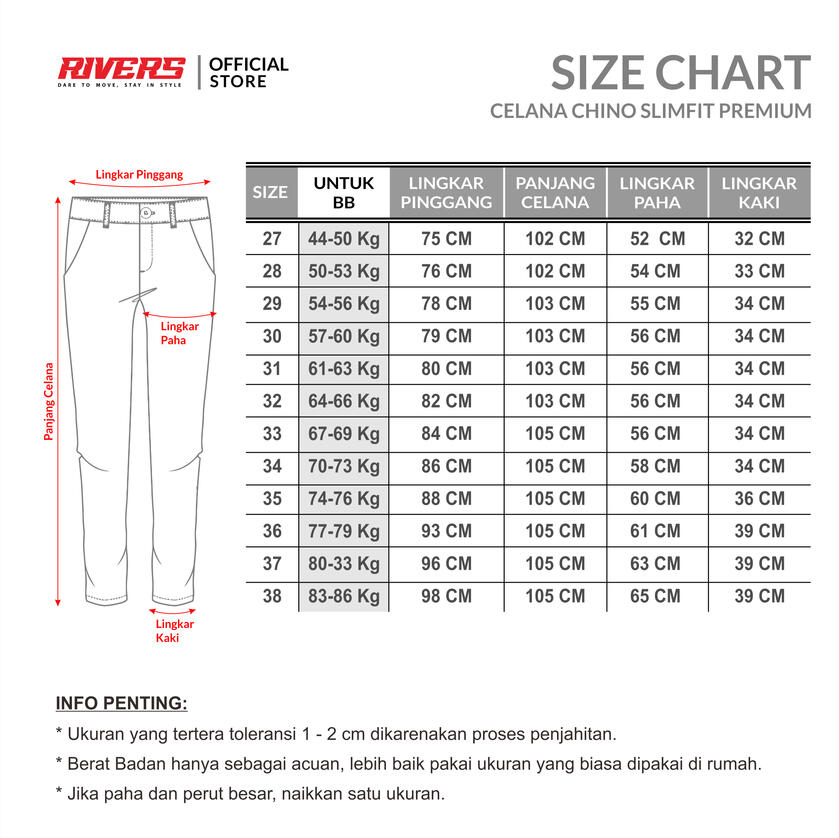 Celana Chino Slimfit Premium